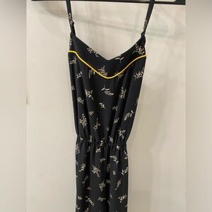 Black Floral Spaghetti Strap Dress